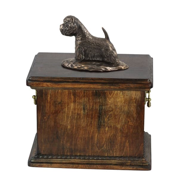 West Highland White Terrier, Westie - urna för hundaska, urna med statyett, elegant urna i klassisk stil av Art-Dog