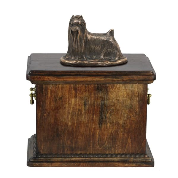 Yorkshire Terrier, York, York, Yorkie - urna för hundaska, urna med statyett, elegant urna i klassisk stil av Art-Dog