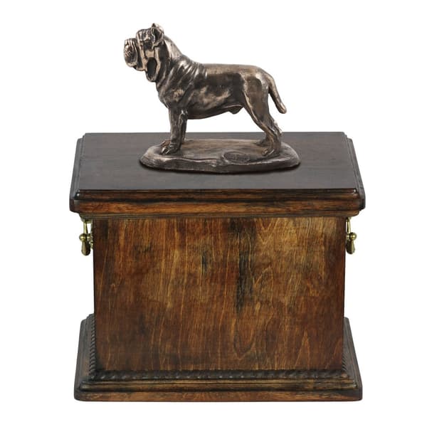 Napolitansk mastiff, napolitansk mastiff, Mastino napoletano - urna för hundaska, urna med statyett, elegant urna i klassisk stil av Art-Dog