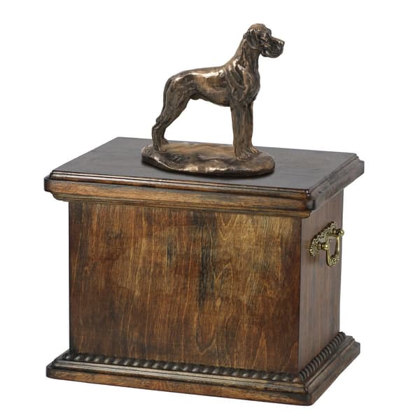 Great Dane II - urna för hundaska, urna med statyett, elegant urna i klassisk stil av Art-Dog