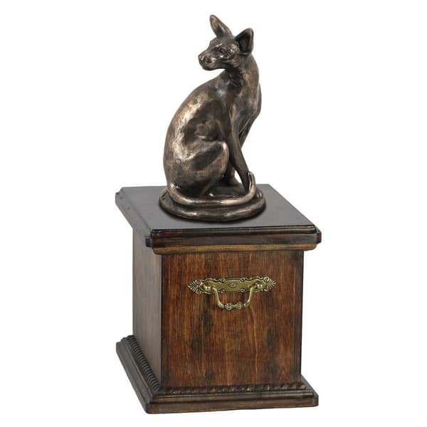 Egyptisk kat Mau - urne til katteaske, urne med statuette, elegant urne i klassisk stil af Art-Dog