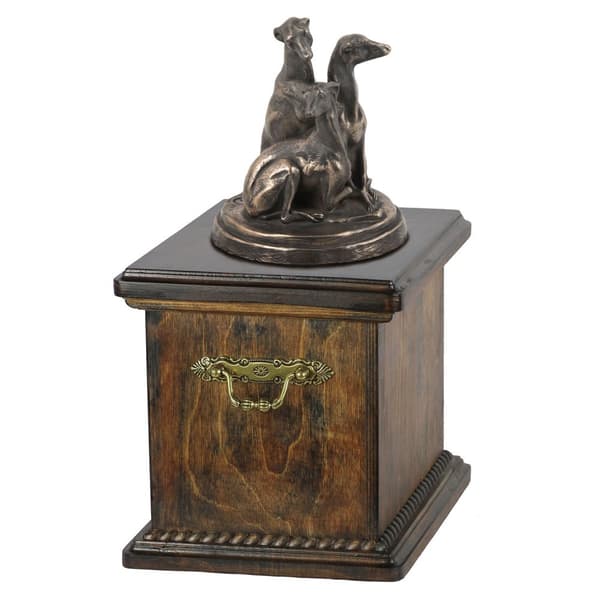 Whippet, engelsk vinthund - urna för hundaska, urna med statyett, elegant urna i klassisk stil av Art-Dog