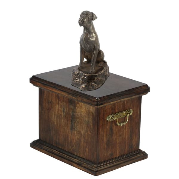 Boxer, Boxer IV - urna för hundaska, urna med statyett, elegant urna i klassisk stil av Art-Dog