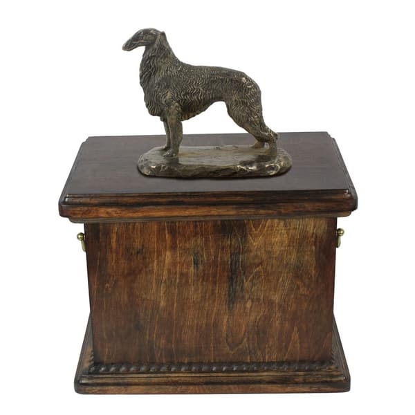 Russian Greyhound Borzoi, Borzoi, Barzoi IV - urna för hundaska, urna med statyett, elegant urna i klassisk stil av Art-Dog
