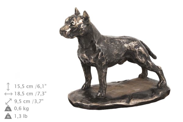 American Staffordshire terrier, Amstaff, Amstaf - urna för hundaska, klassisk urna med statyett, elegant urna med hund av Art-Dog