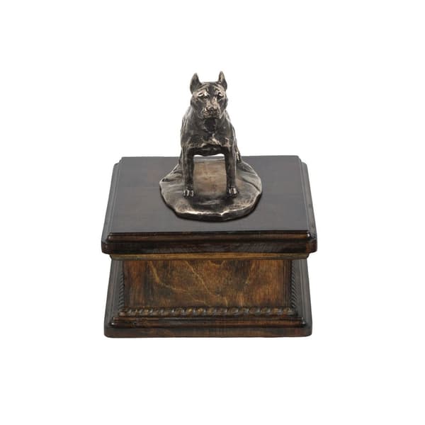 American Staffordshire terrier, Amstaff, Amstaf - urna för hundaska, klassisk urna med statyett, elegant urna med hund av Art-Dog
