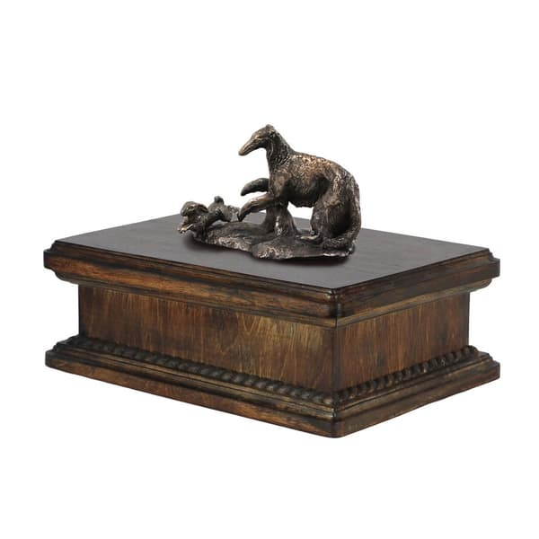 Russisk Borzoi, Borzoi, Barzoi - urne til hundeaske, klassisk urne med statuette, elegant urne med hund fra Art-Dog