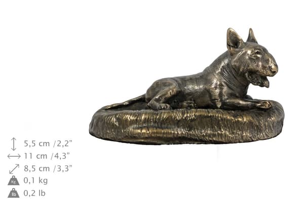 Bull terrier, Bull Terrier I - urna för hundaska, klassisk urna med statyett, elegant urna med hund av Art-Dog