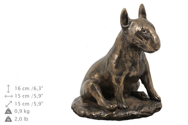Bull terrier, Bull Terrier III - urna för hundaska, klassisk urna med statyett, elegant urna med hund av Art-Dog