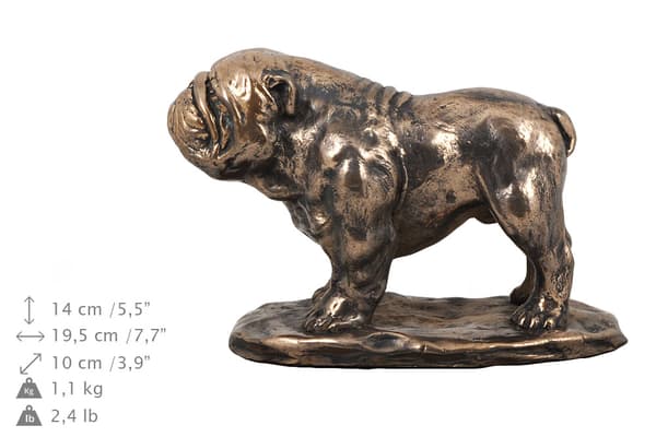 Bulldog I - urna för hundaska, klassisk urna med statyett, elegant urna med hund av Art-Dog