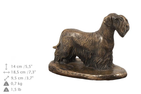 Czech Terrier, Cesky Terrier - urna för hundaska, klassisk urna med statyett, elegant urna med hund av Art-Dog