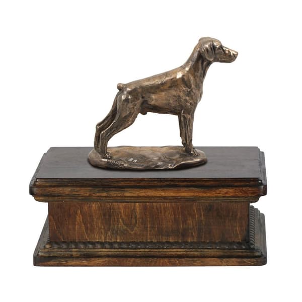 Doberman, Dobermann II - urna för hundaska, klassisk urna med statyett, elegant urna med hund av Art-Dog