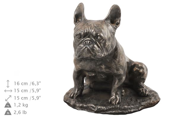 French Bulldog II - urna för hundaska, klassisk urna med statyett, elegant urna med hund av Art-Dog