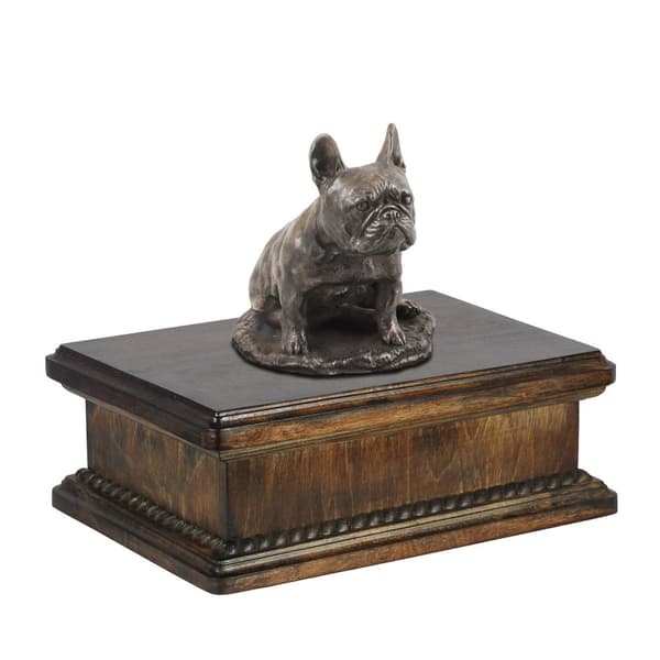 French Bulldog II - urna för hundaska, klassisk urna med statyett, elegant urna med hund av Art-Dog