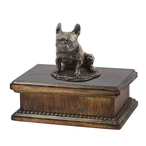French Bulldog II - urna för hundaska, klassisk urna med statyett, elegant urna med hund av Art-Dog