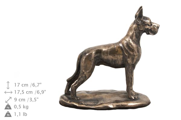 Great Dane I - urna för hundaska, klassisk urna med statyett, elegant urna med hund av Art-Dog