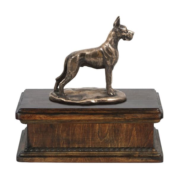Great Dane I - urna för hundaska, klassisk urna med statyett, elegant urna med hund av Art-Dog