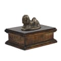 Miniatyrbild 1 av 7: Lhasa Apso - urna för hundaska, klassisk urna med statyett, elegant urna med hund av Art-Dog