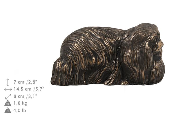 Pekingese - urna för hundaska, klassisk urna med statyett, elegant urna med hund av Art-Dog