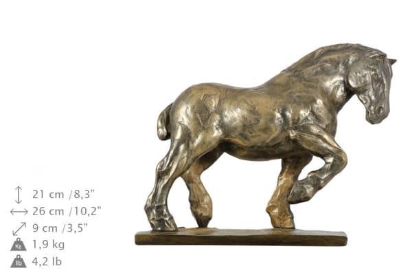 Belgisk häst - urna för hästaska, urna med statyett, elegant urna med häst av Art-Dog