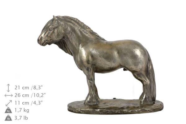 Fell Pony hest - hingst - urne til hesteaske, urne med statuette, elegant urne med hest af Art-Dog