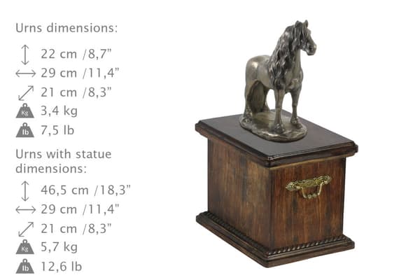 Frieserhäst I - urna för hästaska, urna med statyett, elegant urna med häst av Art-Dog