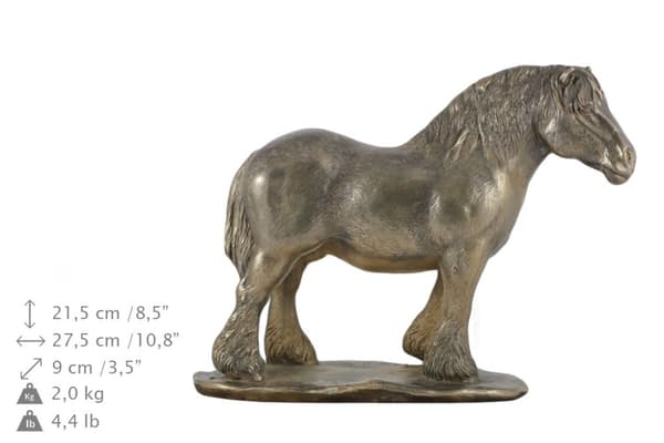 Belgisk / Percheron - urna för hästaska, urna med statyett, elegant urna med häst av Art-Dog