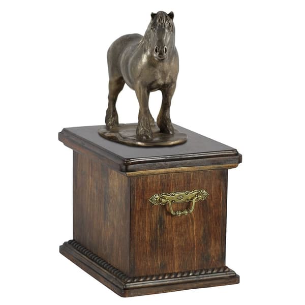 Belgisk / Percheron - urna för hästaska, urna med statyett, elegant urna med häst av Art-Dog