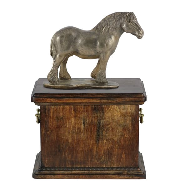 Belgisk / Percheron - urna för hästaska, urna med statyett, elegant urna med häst av Art-Dog