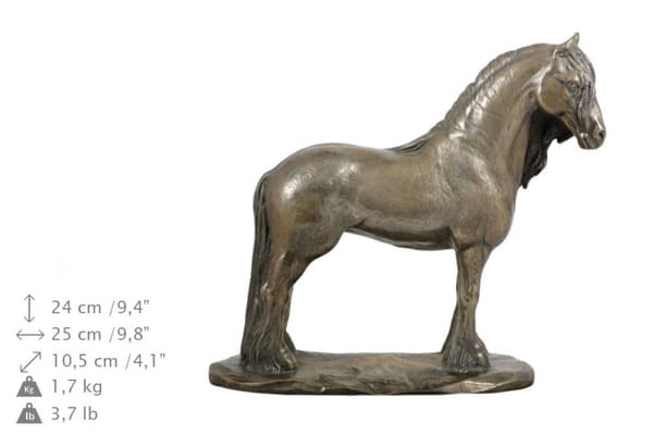 Friesersto - urna för hästaska, urna med statyett, elegant urna med häst av Art-Dog