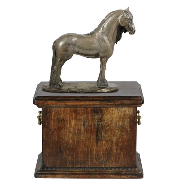 Friesersto - urna för hästaska, urna med statyett, elegant urna med häst av Art-Dog
