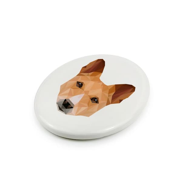 Basenji, Basenji, Kongon koira - geometrinen laatta valokuvalla ja kirjoituksella Art-Dog
