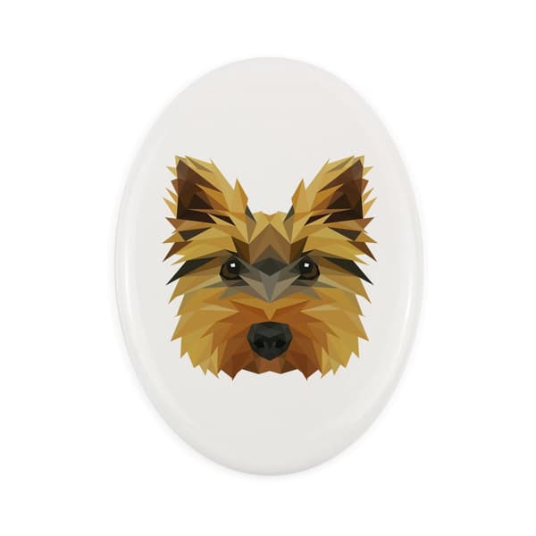 Yorkshire Terrier, York, York, Yorkie - en bricka med ett foto och en geometrisk inskription av Art-Dog
