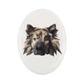 Miniatyrbild 1 av 4: Eurasier, Eurasian - en bricka med ett foto och en geometrisk inskription av Art-Dog
