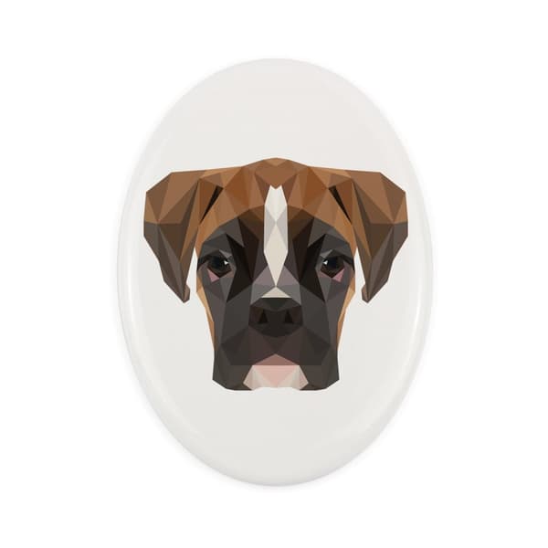Boxer, Boxer III - en flise med et foto og en geometrisk inskription af Art-Dog