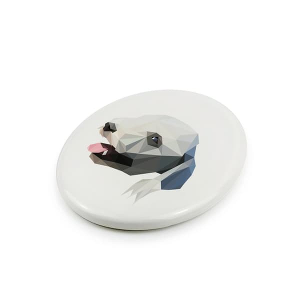 Bedlington Terrier, Rothbury Terrier - geometrisk kakel med foto och inskription av Art-Dog