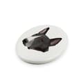 Pikkukuva 2 / 4: Bullterrieri, Bullterrieri - Art-Dogin laatta valokuvalla ja geometrisella kirjoituksella