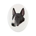 Pikkukuva 1 / 4: Bullterrieri, Bullterrieri - Art-Dogin laatta valokuvalla ja geometrisella kirjoituksella