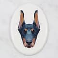Miniatyrbild 3 av 4: Doberman, Dobermann I - en bricka med ett foto och en geometrisk inskription av Art-Dog