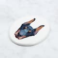Miniatyrbild 4 av 4: Doberman, Dobermann I - en bricka med ett foto och en geometrisk inskription av Art-Dog