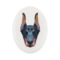 Miniatyrbild 1 av 4: Doberman, Dobermann I - en bricka med ett foto och en geometrisk inskription av Art-Dog