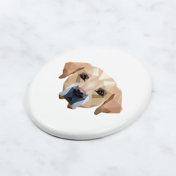 Labrador Retriever - en flise med et foto og en geometrisk inskription af Art-Dog