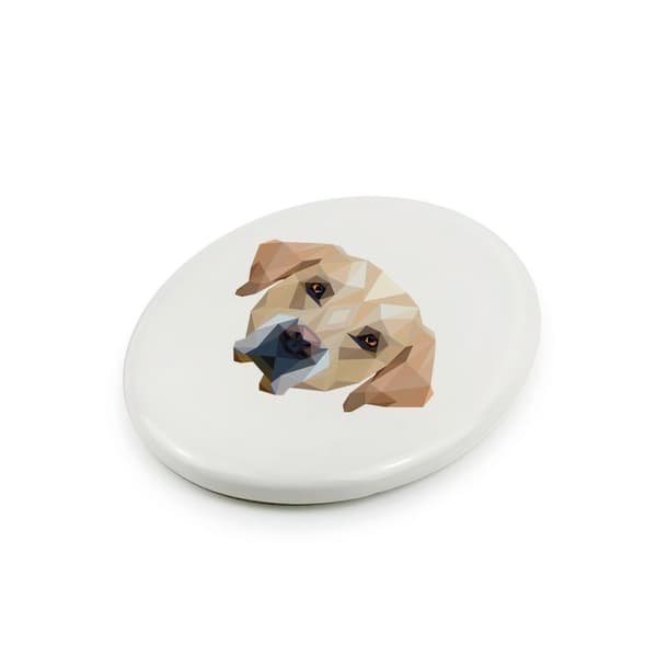 Labrador Retriever - en flise med et foto og en geometrisk inskription af Art-Dog