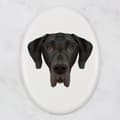 Miniatyrbillede 3 af 4: Great Dane I - en flise med et foto og en geometrisk inskription af Art-Dog