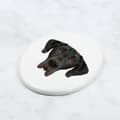 Miniatyrbillede 4 af 4: Great Dane I - en flise med et foto og en geometrisk inskription af Art-Dog