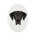 Miniatyrbillede 1 af 4: Great Dane I - en flise med et foto og en geometrisk inskription af Art-Dog