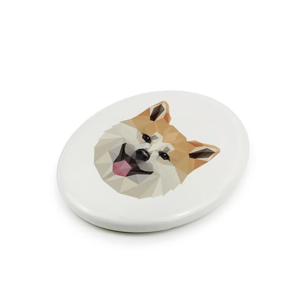 Akita, Akita Inu - en bricka med ett foto och en geometrisk inskription av Art-Dog