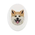 Miniatyrbild 1 av 4: Akita, Akita Inu - en bricka med ett foto och en geometrisk inskription av Art-Dog
