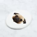 Miniatyrbillede 4 af 4: Pug, Pug, Carlin - en flise med et foto og en geometrisk inskription af Art-Dog