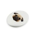 Miniatyrbillede 2 af 4: Pug, Pug, Carlin - en flise med et foto og en geometrisk inskription af Art-Dog